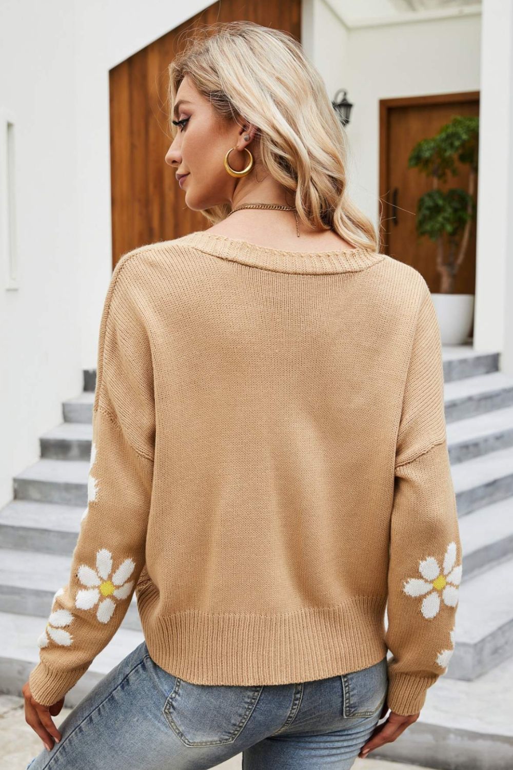 *App Exclusive* Floral Ribbed Cardigan