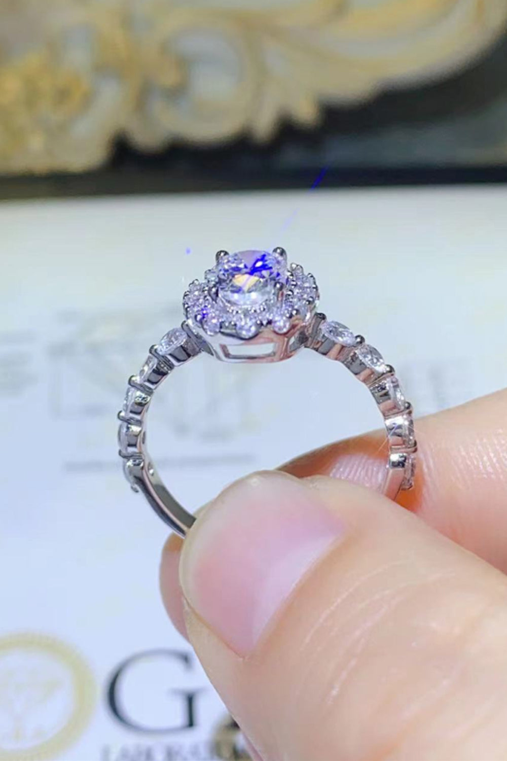 *APP EXCLUSIVE* 2 Carat Moissanite 925 Sterling Silver Halo Ring