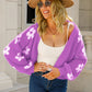 *App Exclusive* Floral Open Front Fuzzy Cardigan