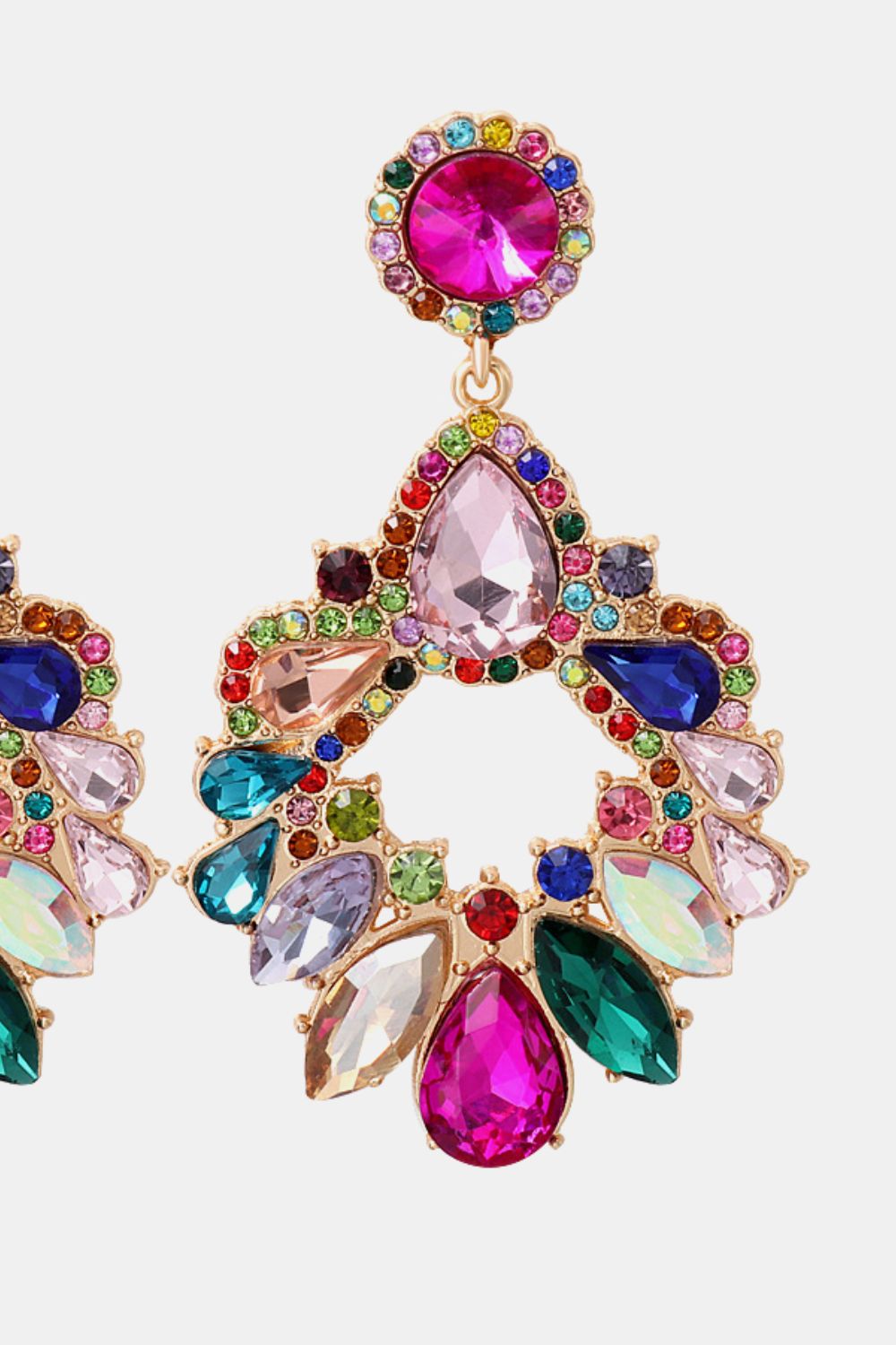 *APP EXCLUSIVE* Bejeweled Glass Stone Dangle Earrings
