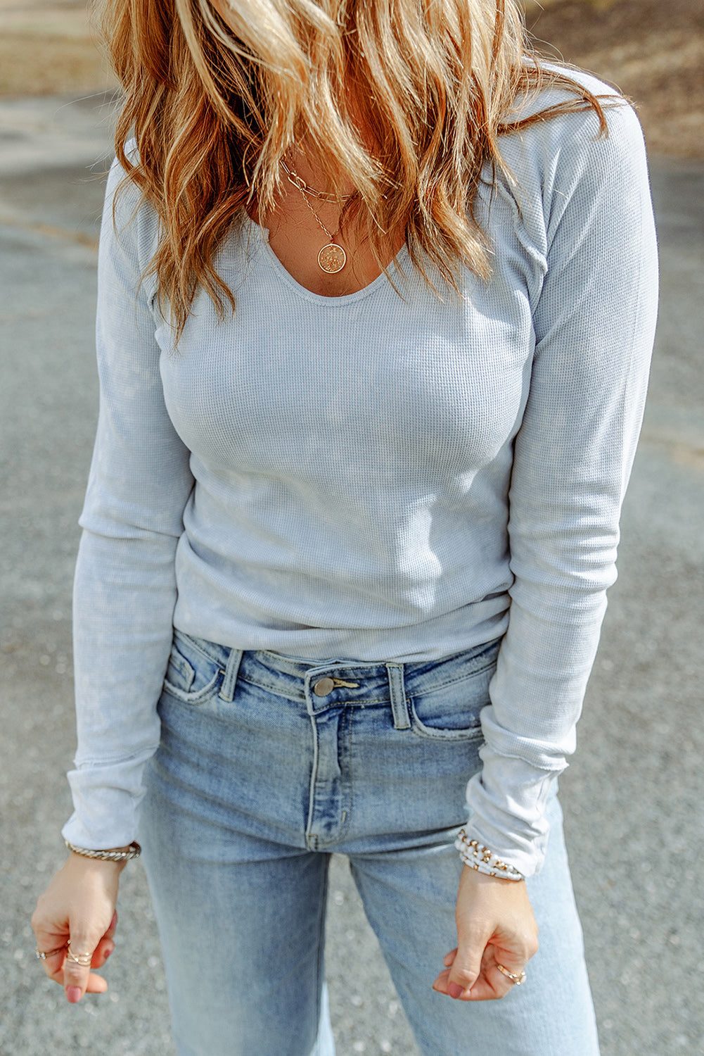 * APP EXCLUSIVE* Mineral Wash Exposed Seam Long Sleeve Top