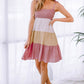 *APP EXCLUSIVE* Colorblock Tie Shoulder Tiered Dress