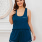 *APP EXCLUSIVE* Contrast Piping Racerback Tank and Shorts Lounge Set