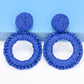 *APP EXCLUSIVE* Round Shape Raffia Grass Dangle Earrings