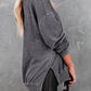 *APP EXCLUSIVE* Dropped Shoulder Slit Sweatshirt