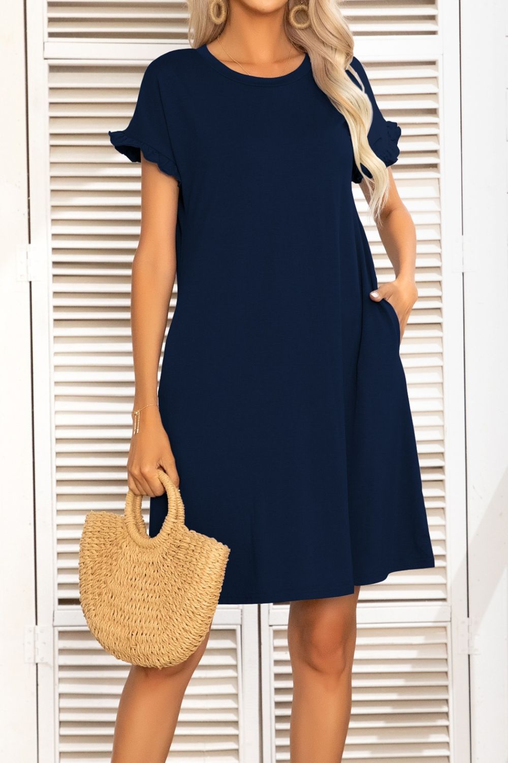 *APP EXCLUSIVE* Flounce Sleeve Dress with Pockets