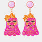 *APP EXCLUSIVE* Smiling Ghost Shape Synthetic Pearl Earrings