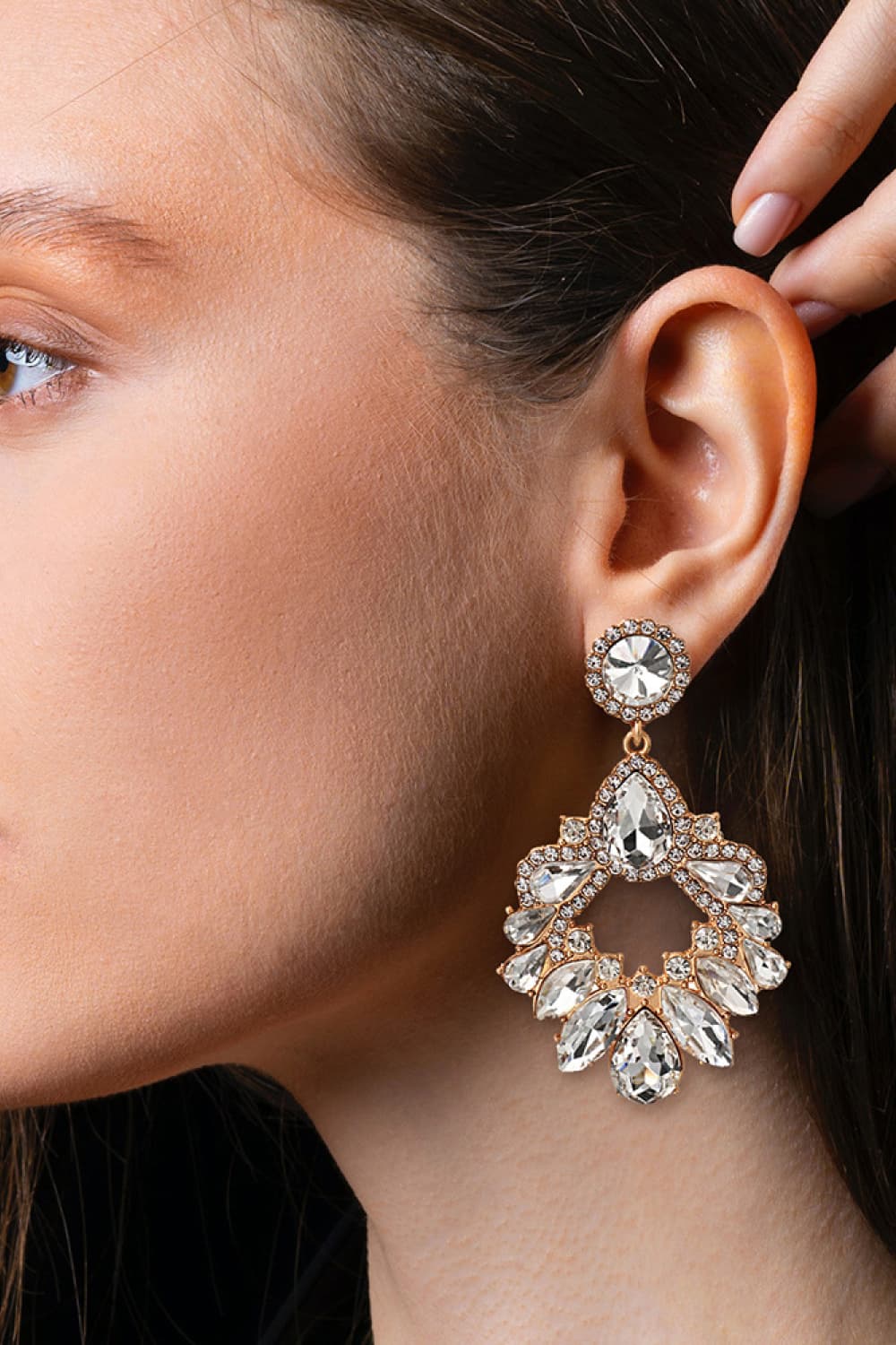 *APP EXCLUSIVE* Bejeweled Glass Stone Dangle Earrings