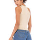 *APP EXCLUSIVE* Asymmetrical Sleeveless Rib-Knit Top