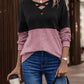 *APP EXCLUSIVE* Two-Tone Crisscross Detail Sweatshirt