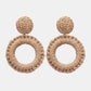 *APP EXCLUSIVE* Round Shape Raffia Grass Dangle Earrings
