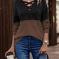 *APP EXCLUSIVE* Two-Tone Crisscross Detail Sweatshirt