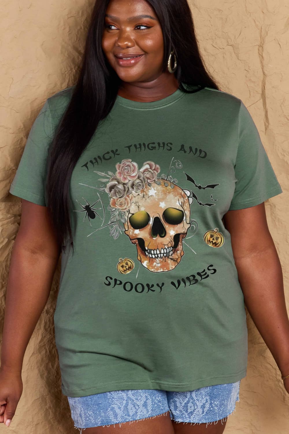 *APP EXCLUSIVE* THICK THIGHS AND SPOOKY VIBES Graphic Cotton T-Shirt