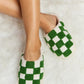 *APP EXCLUSIVE* Checkered Print Plush Slide Slippers