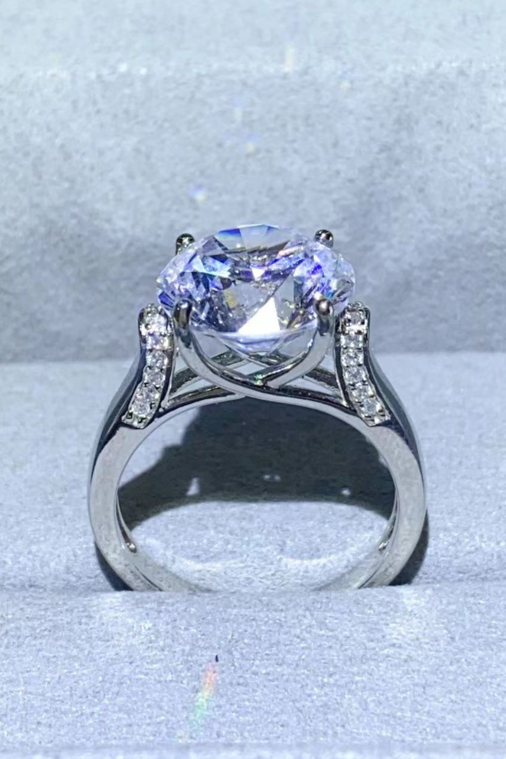 *APP EXCLUSIVE* 5 Carat Moissanite Platinum-Plated Ring