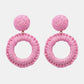 *APP EXCLUSIVE* Round Shape Raffia Grass Dangle Earrings