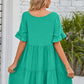 *APP EXCLUSIVE* Vneck Flounce Sleeve Tiered Dress