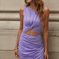 *APP EXCLUSIVE * Twist Front Tulip Hem Cutout Dress