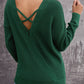 *App Exclusive* Crisscross Open Back Waffleknit Sweater