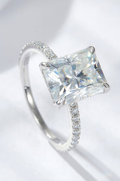 *APP EXCLUSIVE* 4 Carat Moissanite 4-Prong Side Stone Ring