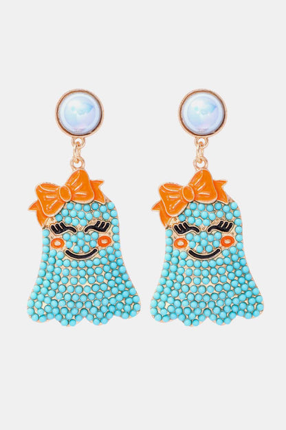 *APP EXCLUSIVE* Smiling Ghost Shape Synthetic Pearl Earrings