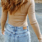 *APP EXCLUSIVE* High Neck Long Sleeve Ribbed Top