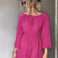 *APP EXCLUSIVE* Tie Neck Flare Sleeve Mini Dress