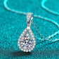*APP EXCLUSIVE* 2 Carat Moissanite Teardrop Pendant 925 Sterling Silver Necklace