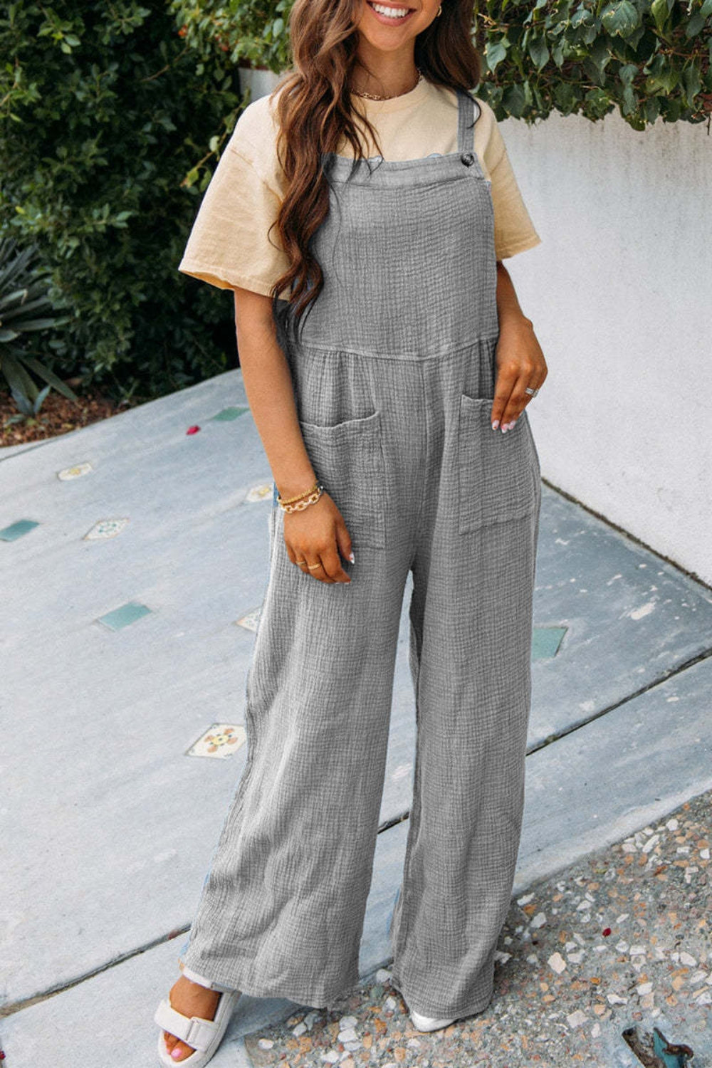 *APP EXCLUSIVE* Wide Leg Front Pocket Jumpsuit