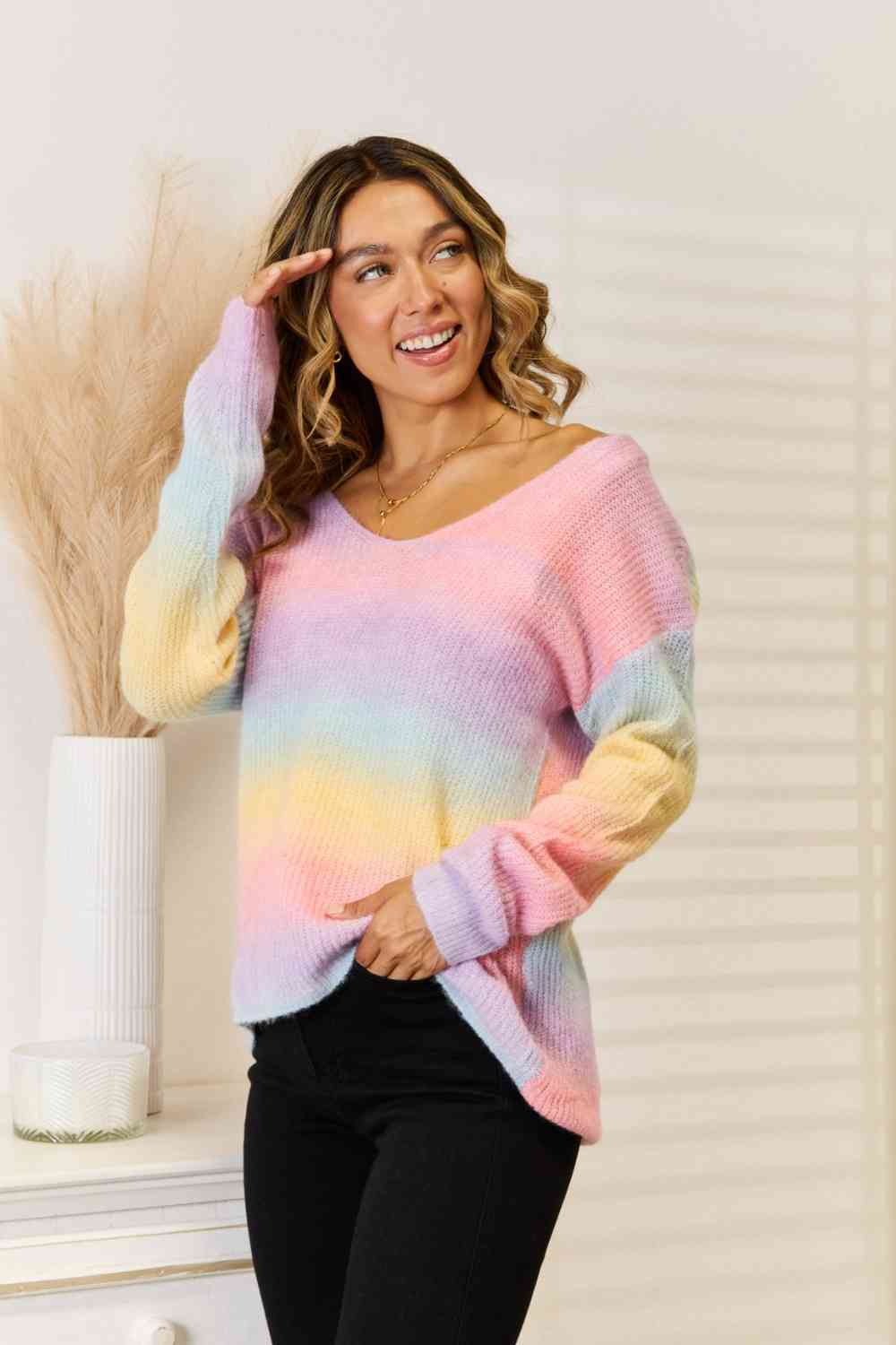 Gradient Vneck Sweater