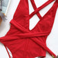 *APP EXCLUSIVE* Halter Neck Deep V One-Piece Swimsuit