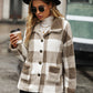 Plaid Collared Neck Button Down Jacket