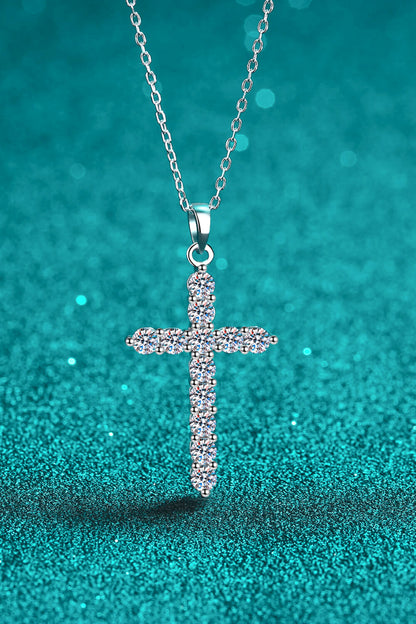 *APP EXCLUSIVE* 925 Sterling Silver Cross Moissanite Necklace