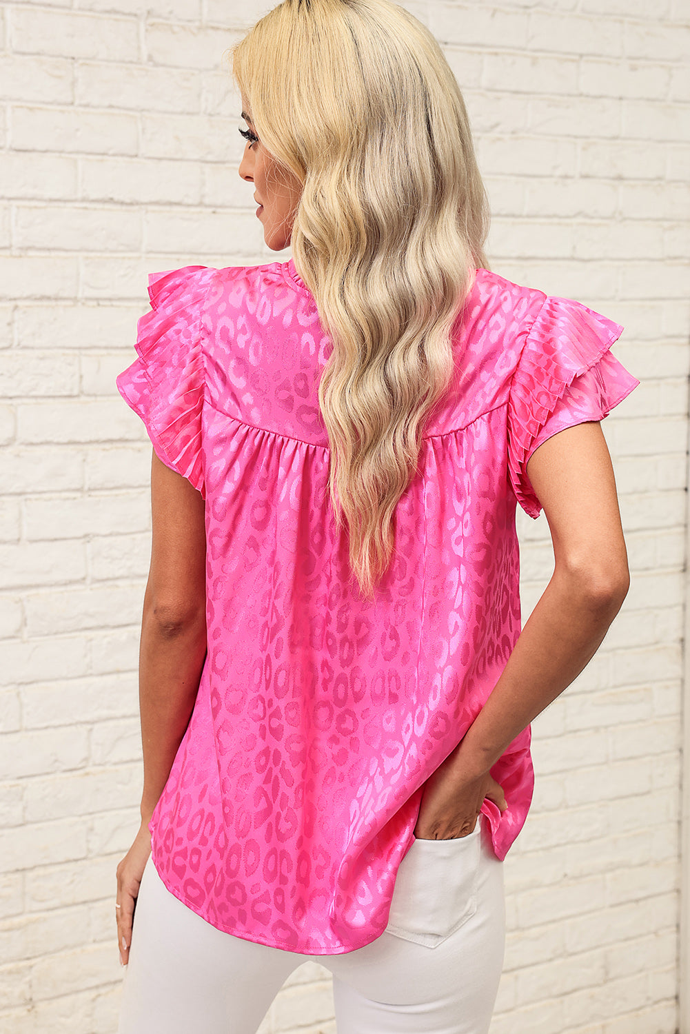 *APP EXCLUSIVE* Leopard Flutter Sleeve Blouse