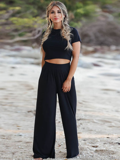 *APP EXCLUSIVE* Crop Top and Wide Leg Pants Set