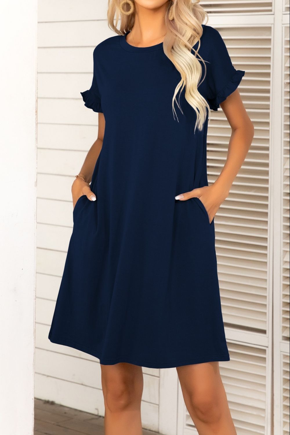 *APP EXCLUSIVE* Flounce Sleeve Dress with Pockets