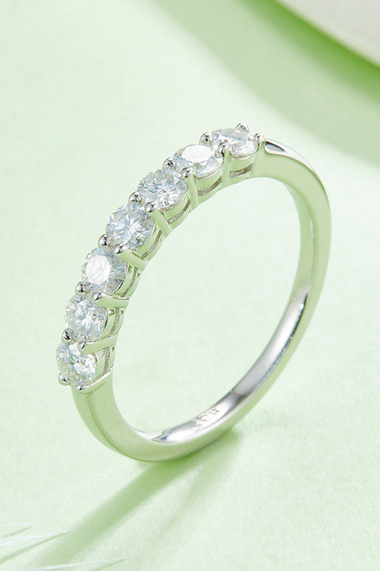 *APP EXCLUSIVE* Moissanite Platinum-Plated Half-Eternity Ring