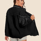 *APP EXCLUSIVE* Raw Hem Fringe Detail Denim Jacket