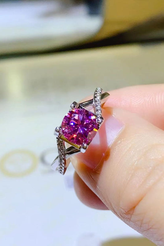 *APP EXCLUSIVE* 1 Carat Moissanite Crisscross 925 Sterling Silver Ring