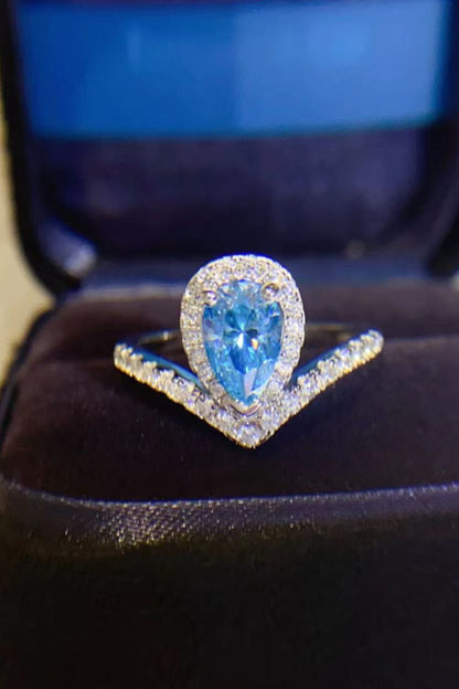 *APP EXCLUSIVE* 1 Carat Pear Shape Moissanite Heart Ring
