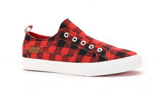 Red Buffalo Plaid Slip on Shoe