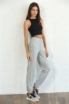 Seamless ribbed Sleeveless Crew neck Crop Top