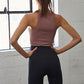 Seamless ribbed Sleeveless Crew neck Crop Top