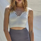 Seamless Square Neck Button Down Crop Tank