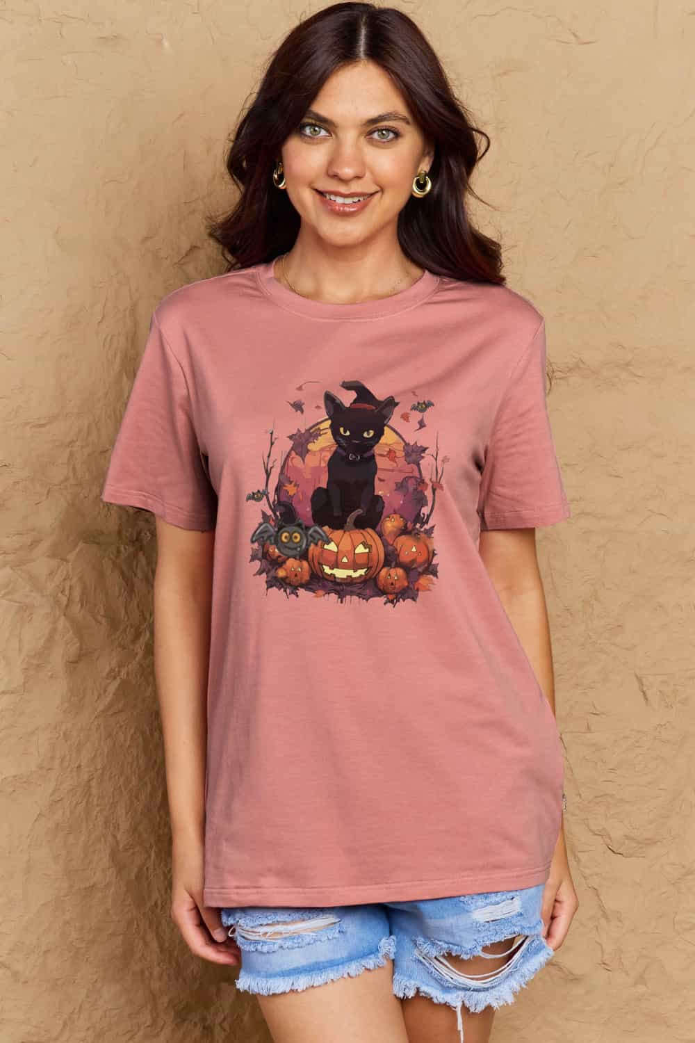 *APP EXCLUSIVE*Black Cat Halloween Graphic Tee
