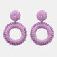 *APP EXCLUSIVE* Round Shape Raffia Grass Dangle Earrings