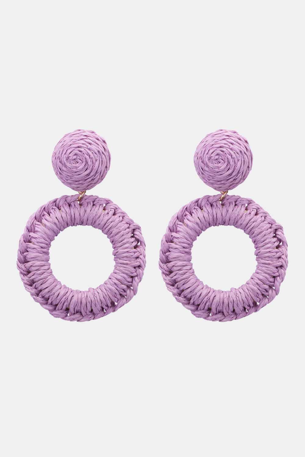 *APP EXCLUSIVE* Round Shape Raffia Grass Dangle Earrings