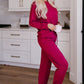 Top and Drawstring Pants Lounge Set