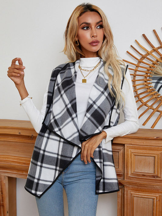 *APP EXCLUSIVE* Plaid Open Front Vest