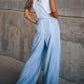 Wide Leg Denim Overalls